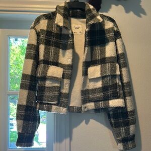 A&F Plaid Black and White Jacket